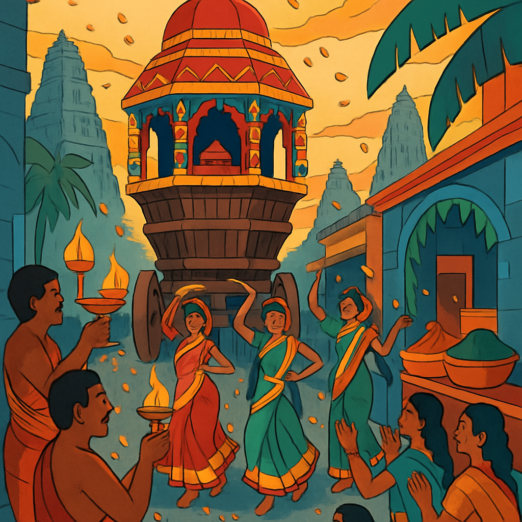 Temple Chariot Procession In India Paint by numbers art