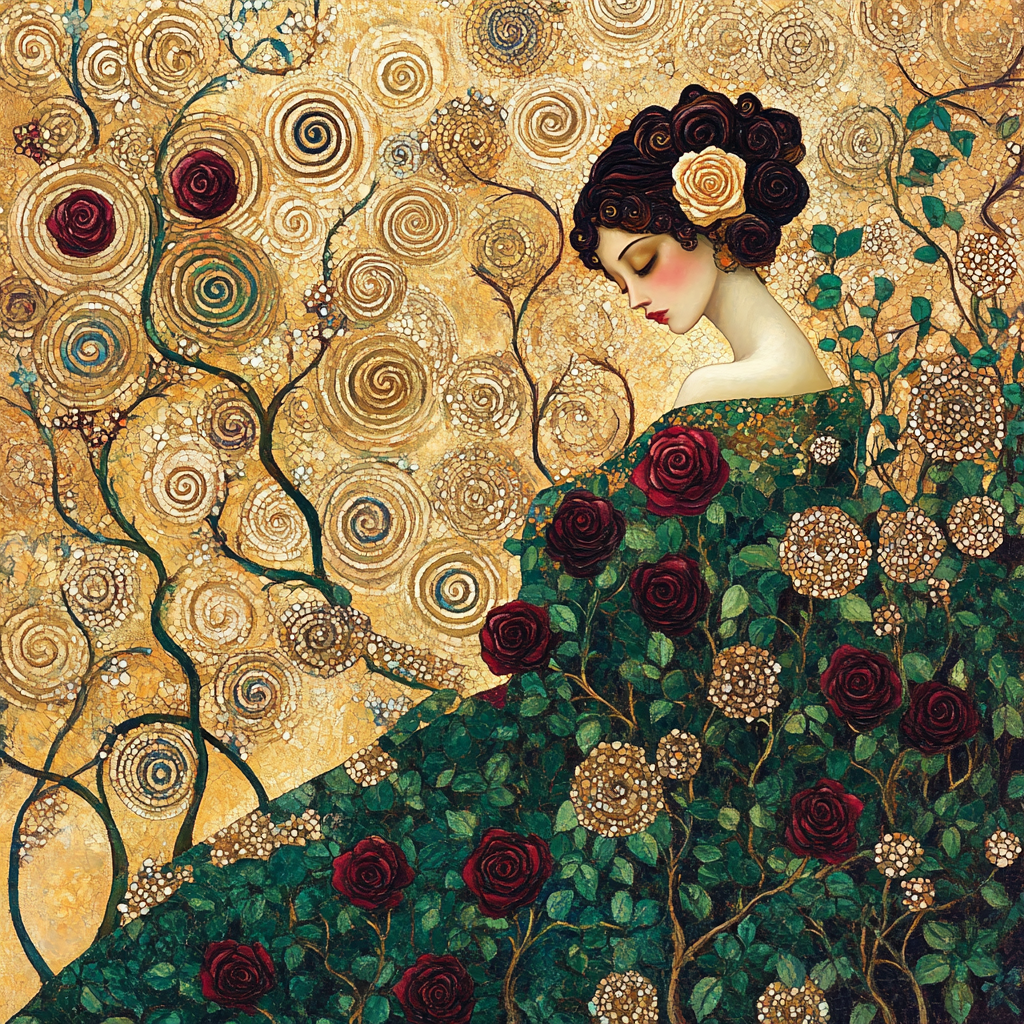 Gustav Klimt Inspired Golden Rose Garden Paint by numbers kits