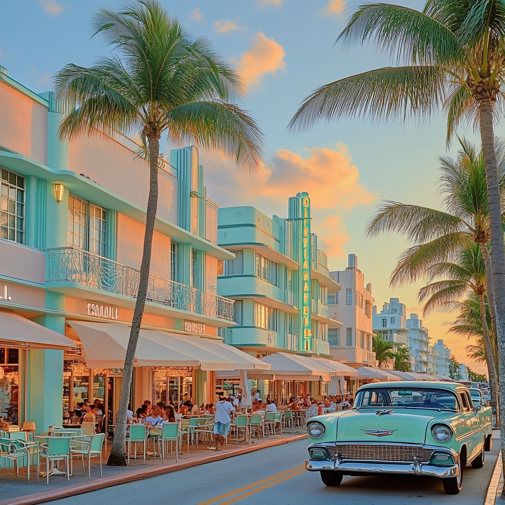 Art Deco Lines At Ocean Drive Miami Beach United States paint by numbers