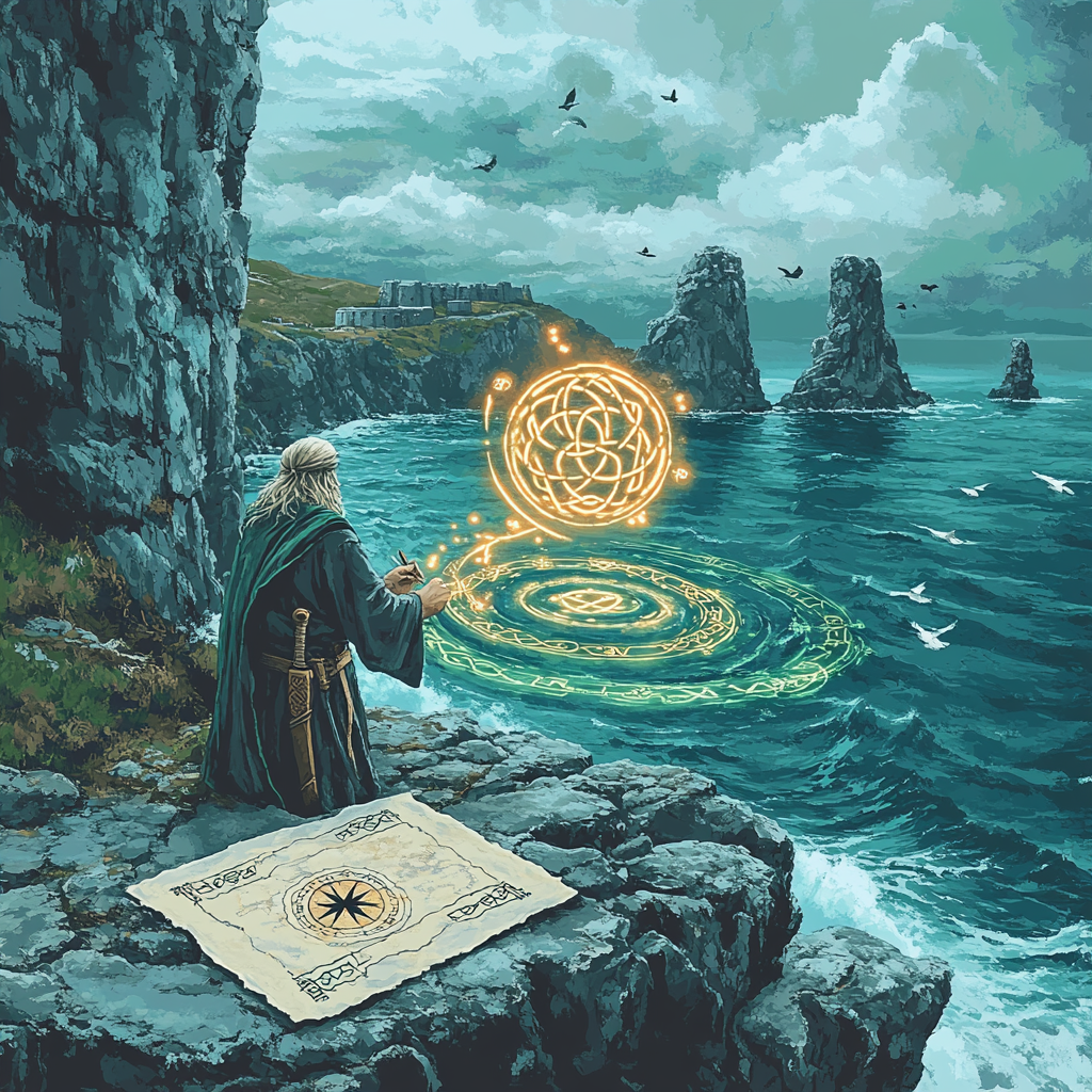 Harbor Map With Celtic Knotwork Paint by numbers art