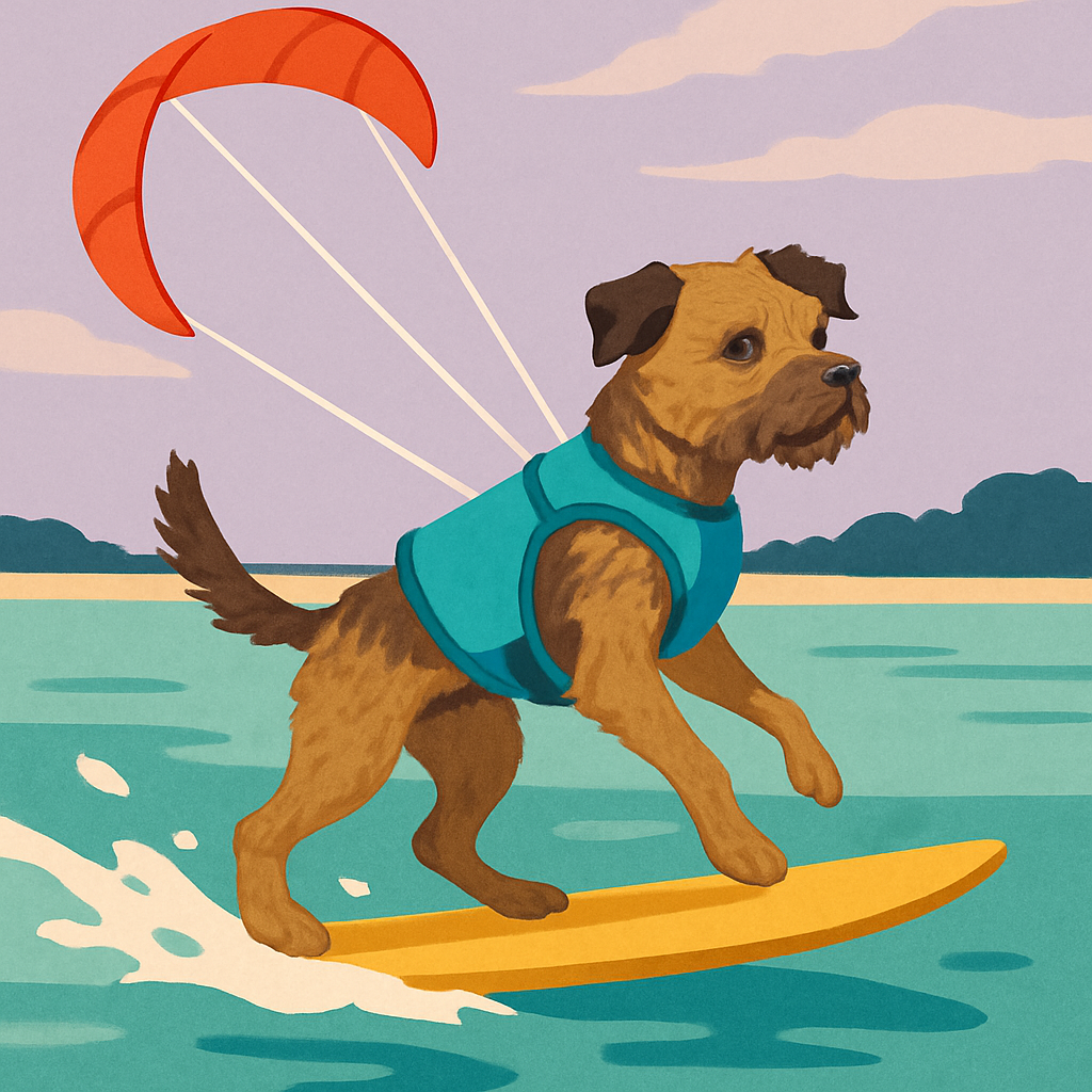 Clockwork Kiteboarding Dog Paint by numbers art