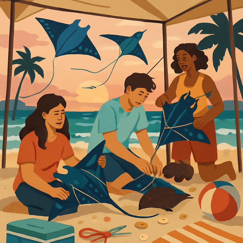 Sunset Kite Workshop At The Beach Paint by numbers kits