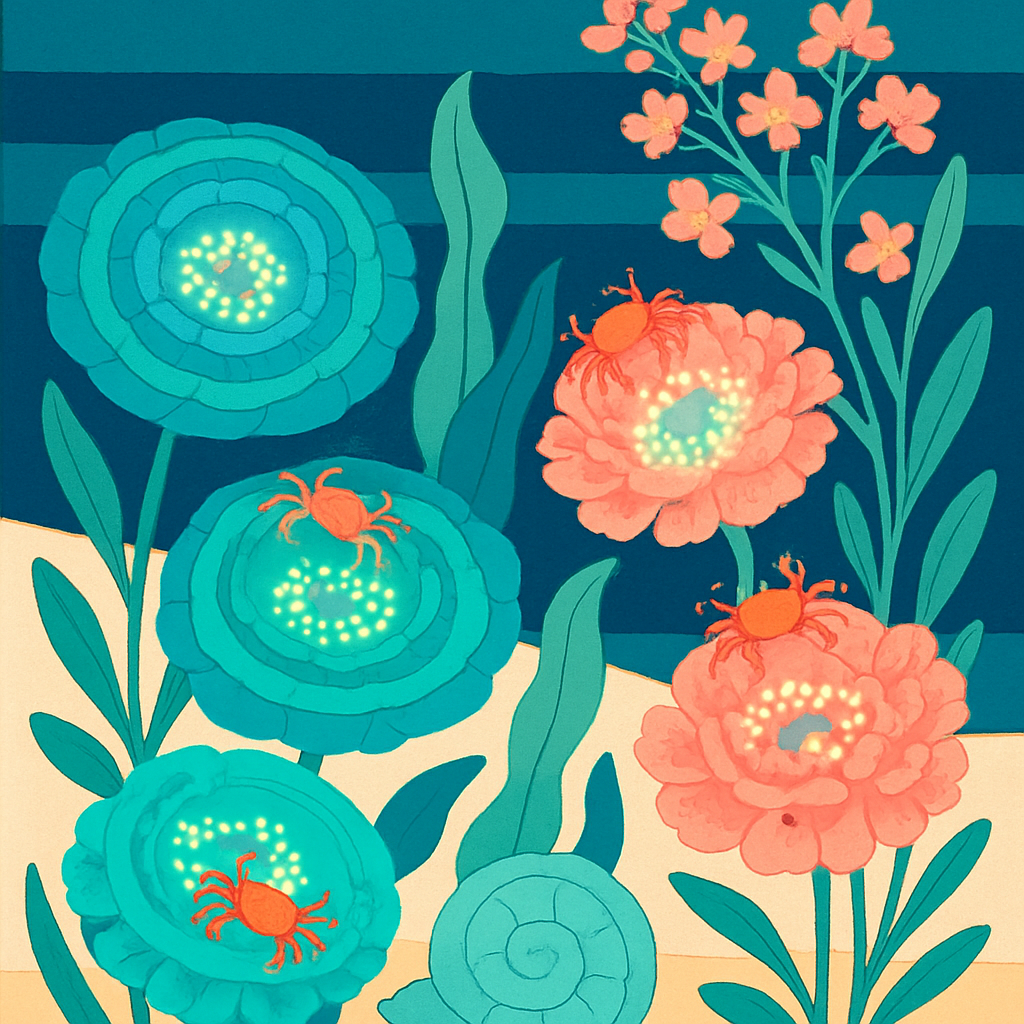 Floral Bioluminescent Tidepool Bouquet Numbered painting kits