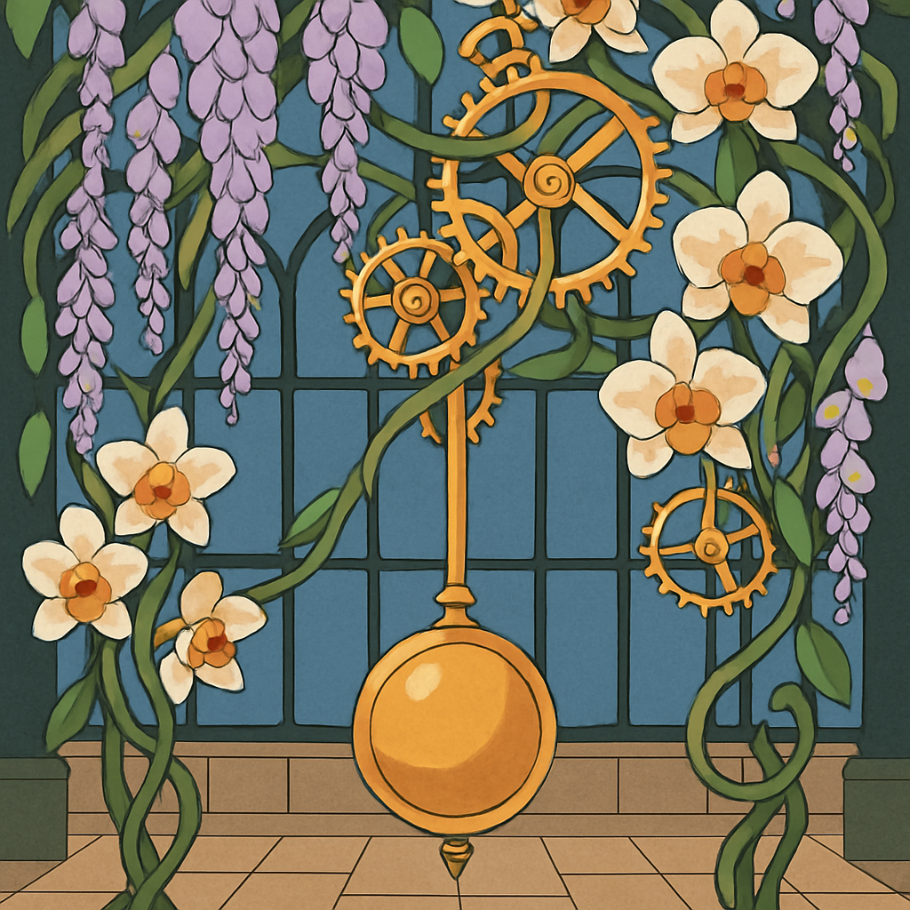 Clockwork Conservatory With Floral Vines Numbered painting kits