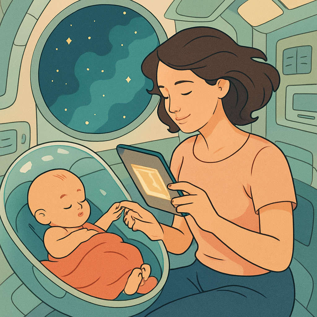 Orbiting Cradle Story With Mother Painting by numbers kit