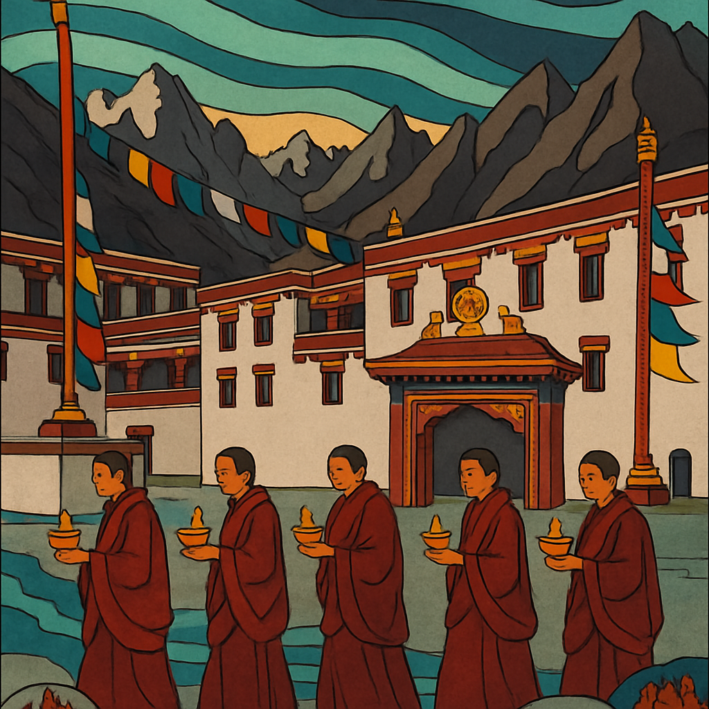 India Aurora Over Hemis Monastery Procession paint by numbers