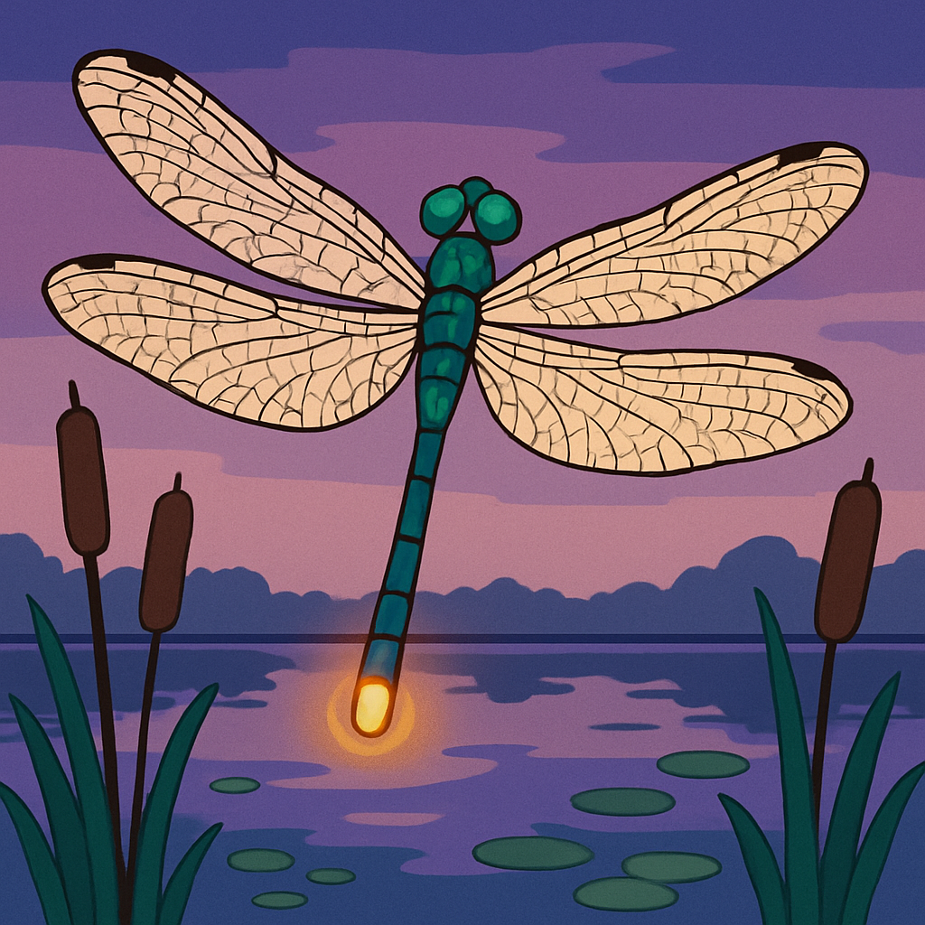 Marsh Lantern Dragonfly Number painting