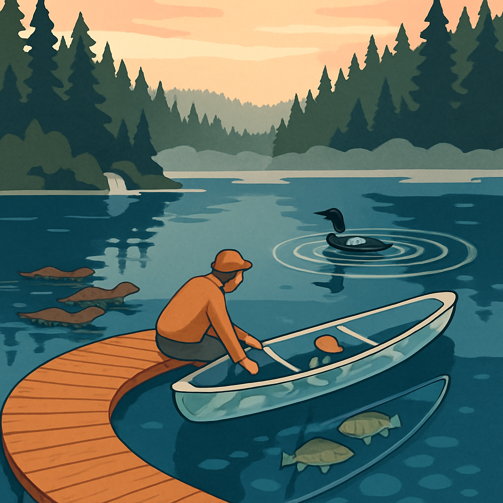 Crescent Dock Over Lake Painting by numbers kit