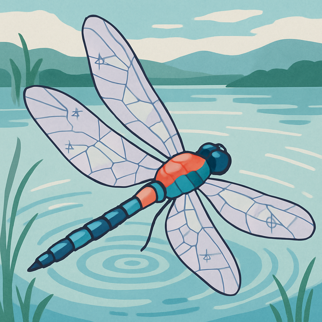 Wind Map With Dragonfly Skimmer painting number kit