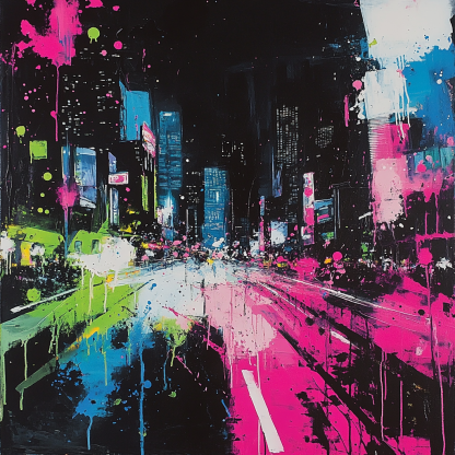 Jackson Pollock Inspired Citylights Rhythm painting number kit