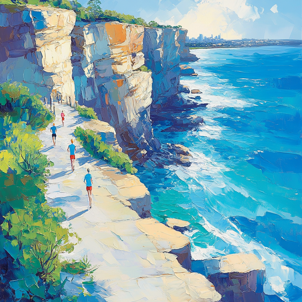Coastal Walk At Bondi To Coogee Cliffs Sydney Australia paint by number