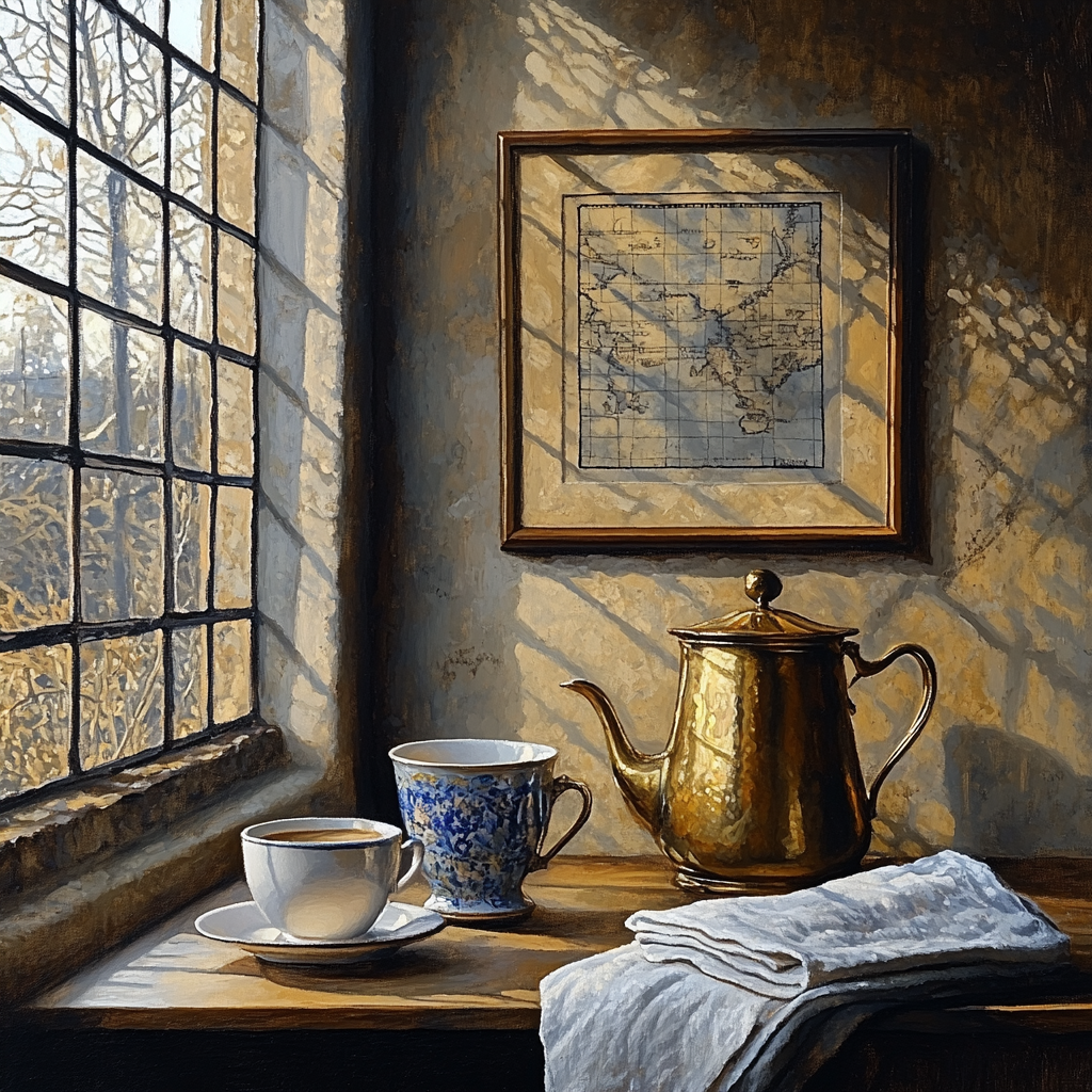 Johannes Vermeer Inspired Morning Coffee By Window Number painting