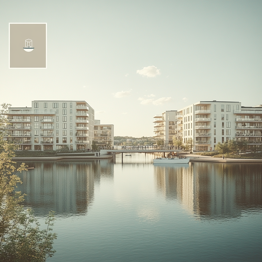 Modern Waterfront Of Hammarby Sjostad Stockholm Sweden paint by numbers