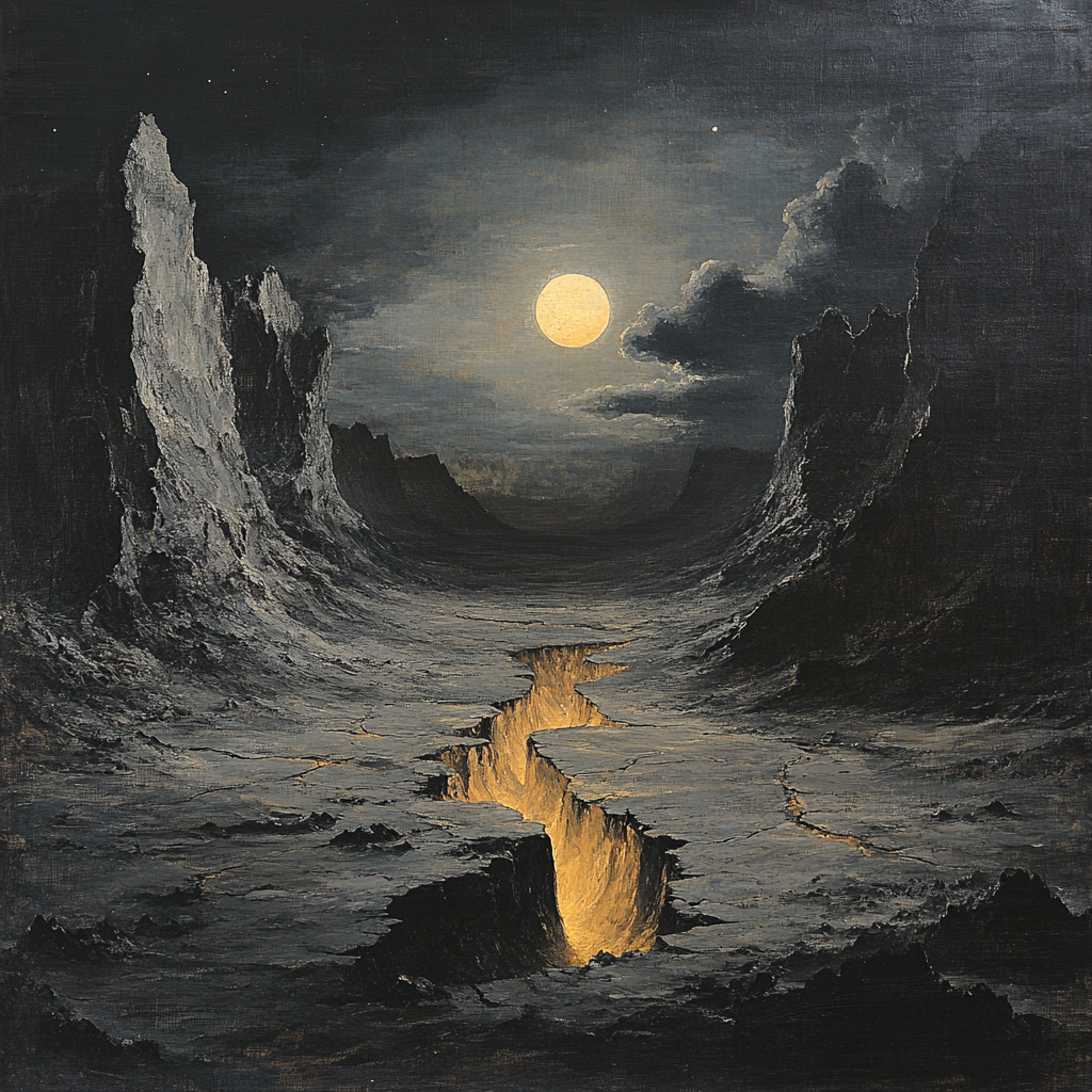 Francisco Goya Inspired Lunar Ravine With Ocher Rift painting number kit