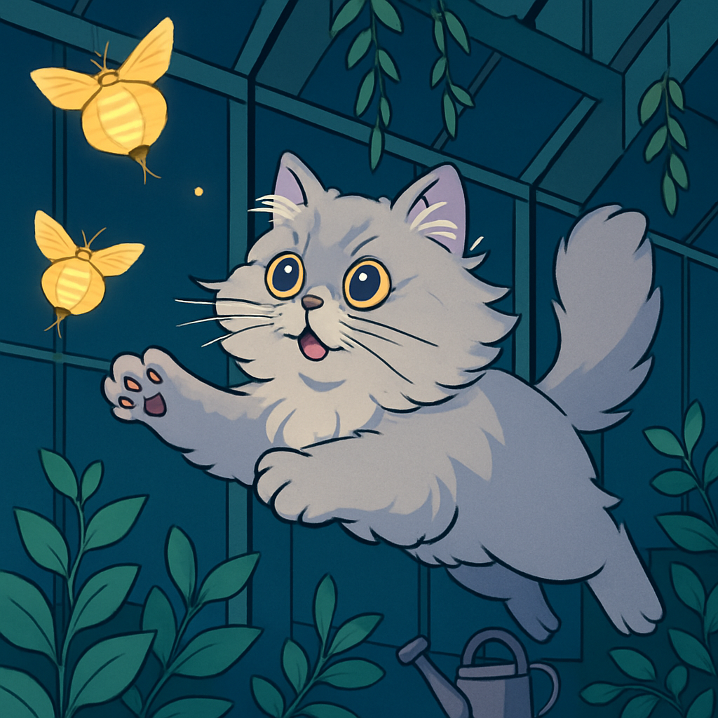 Paper Lantern Chase Cat paint by numbers