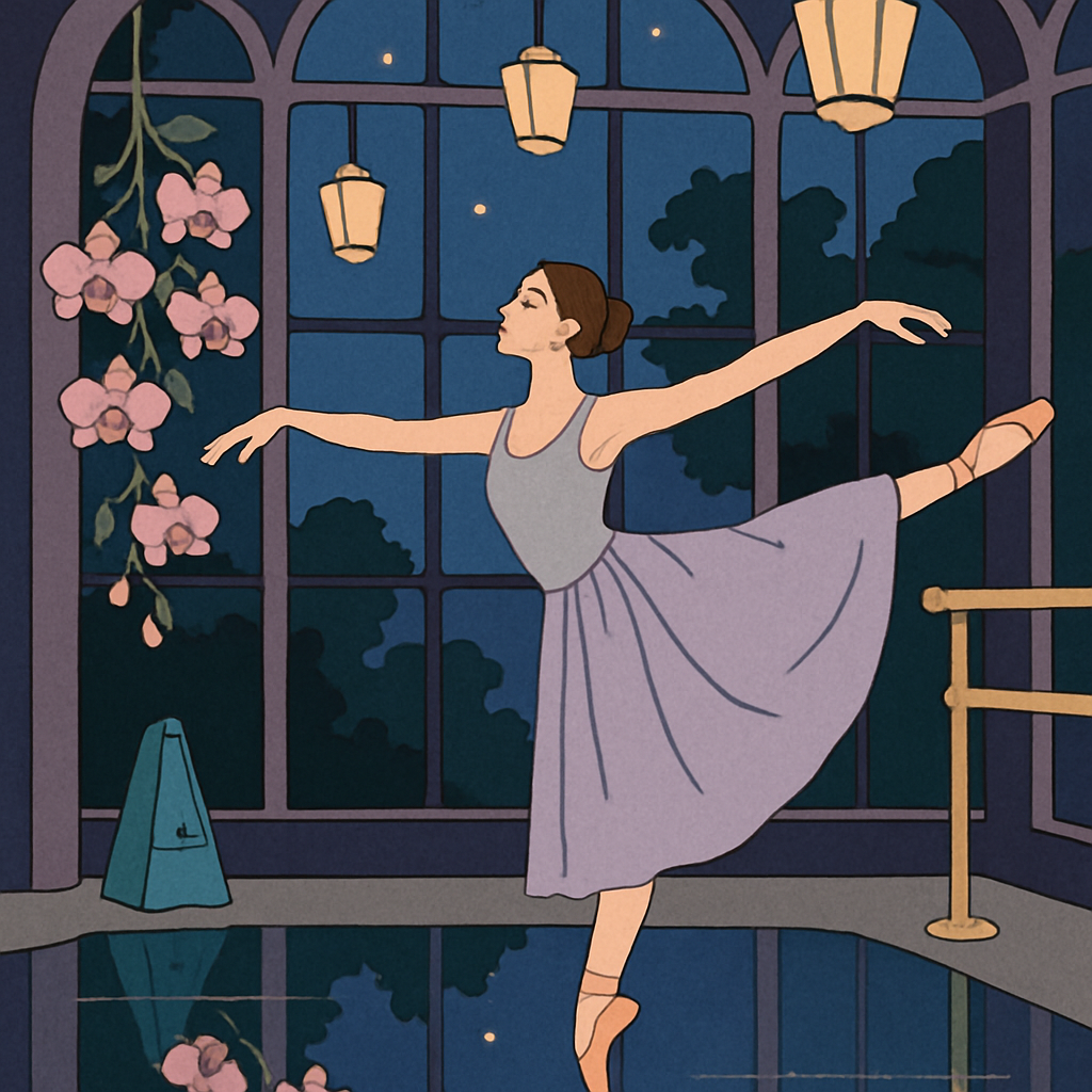 Moonlit Conservatory With Ballet Rehearsal paint by numbers