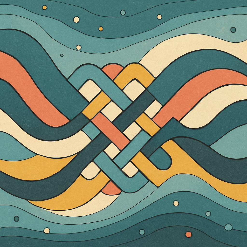 Tidal Lattice In Abstract Motion paint by color