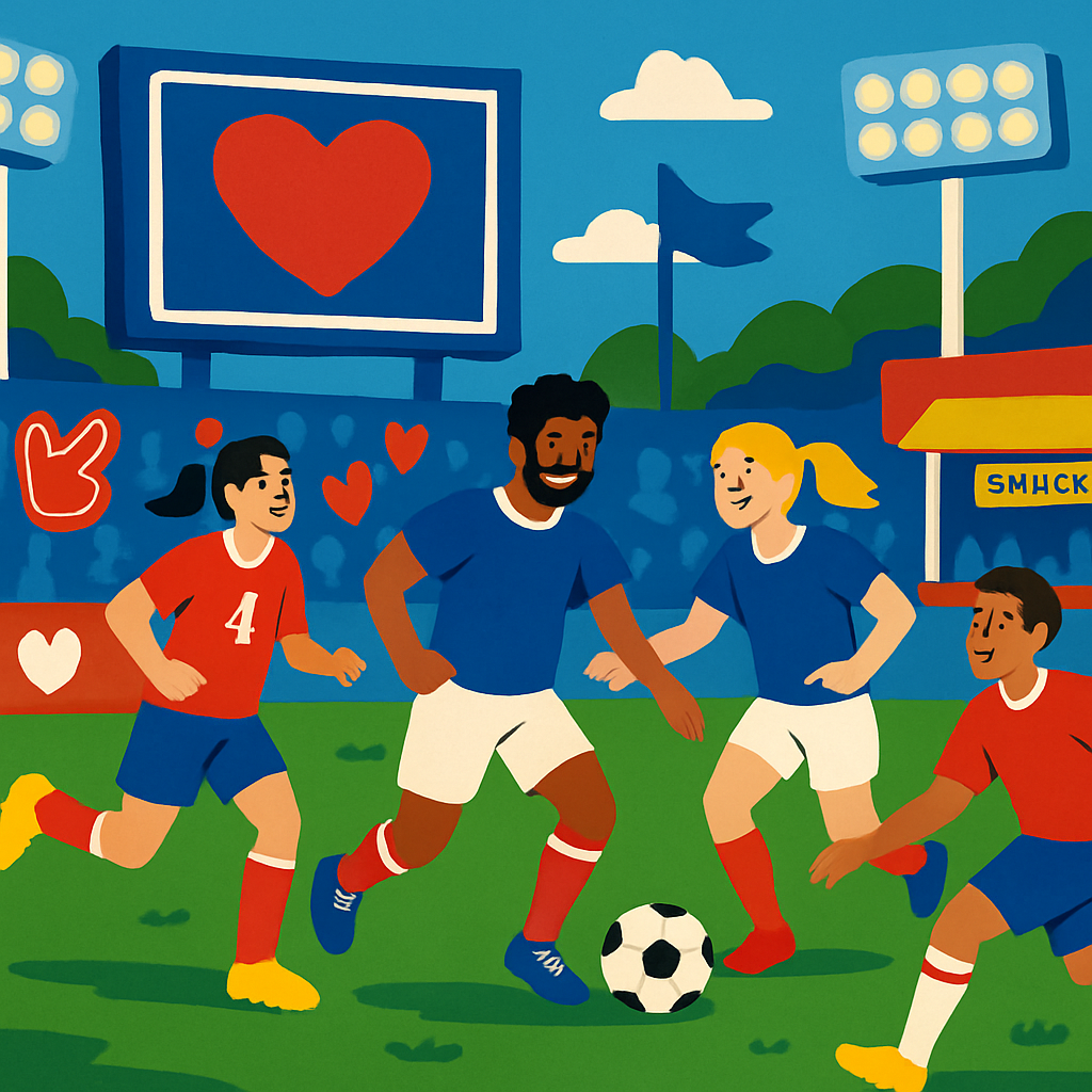 Valentines Day Sports Arena With Heart Scoreboard Painting by numbers kit