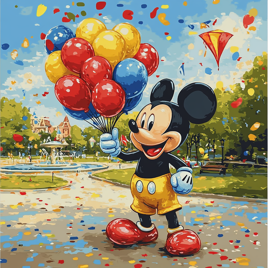 Mickey Mouse Sky Carnival Over The Park Painting by numbers kit