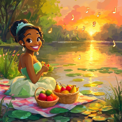 Tiana Bayou Music Picnic paint by color