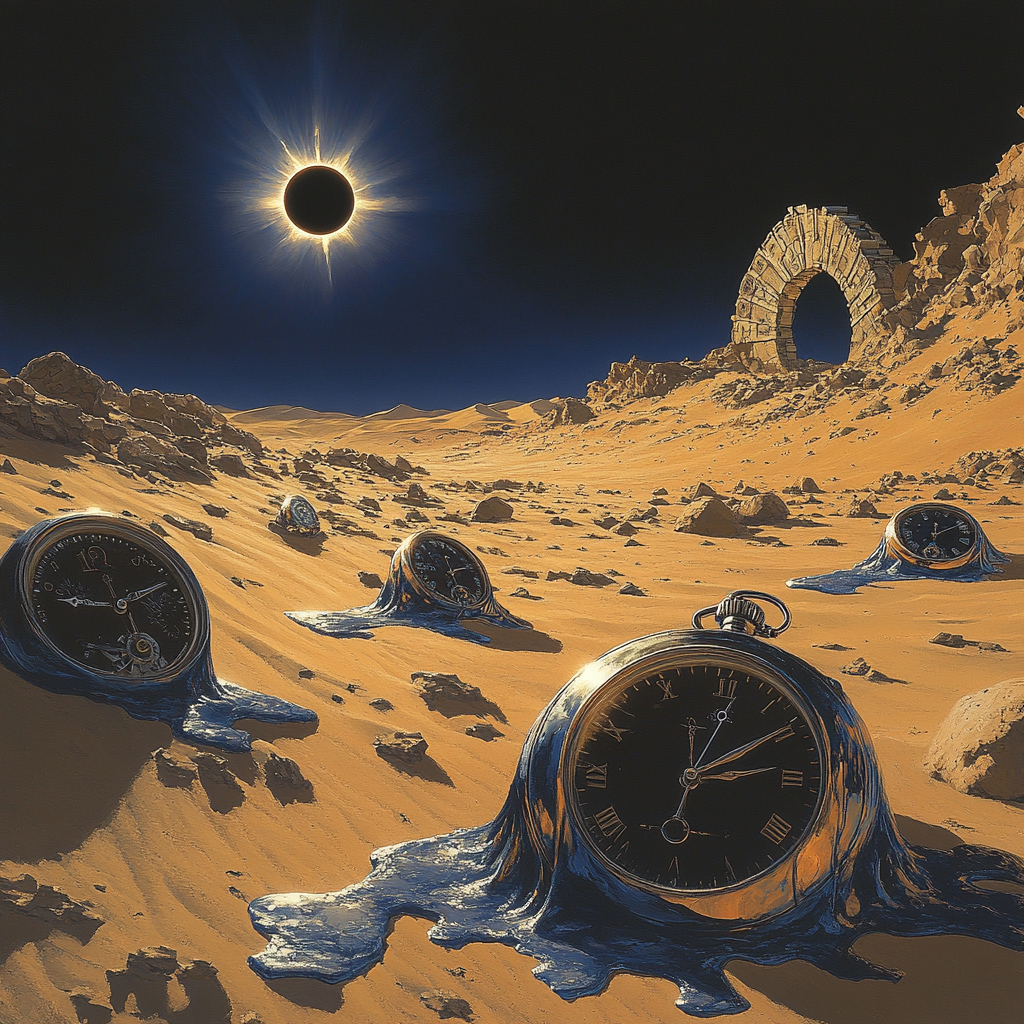 Salvador Dali Inspired Desert Clockwork Eclipse DIY paint by numbers