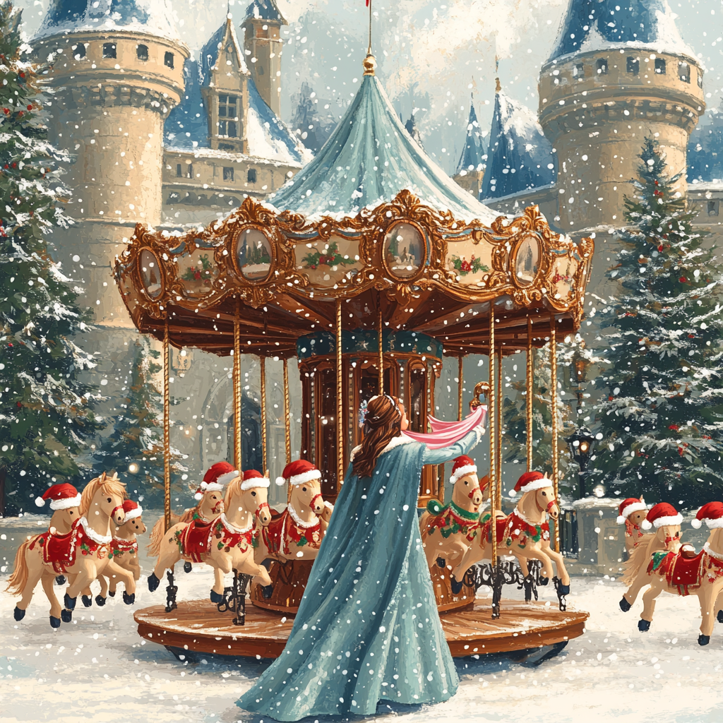 Toy Workshop Carousel At Aurora Castle Number painting