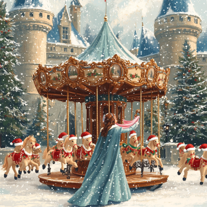 Toy Workshop Carousel At Aurora Castle Number painting