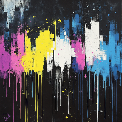 Jackson Pollock Inspired Citylights Rain Pattern Paint by numbers art