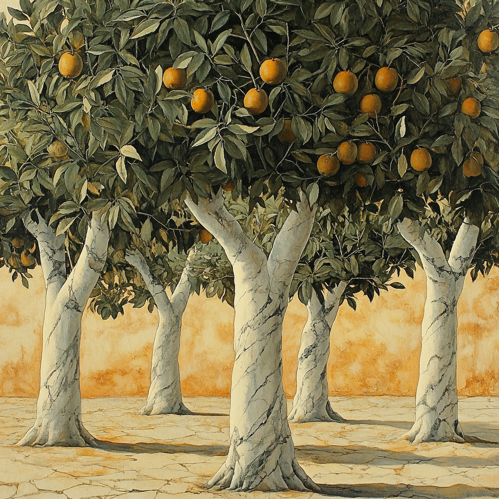 Michelangelo Inspired Orchard Of Stone Blossoms DIY paint by numbers