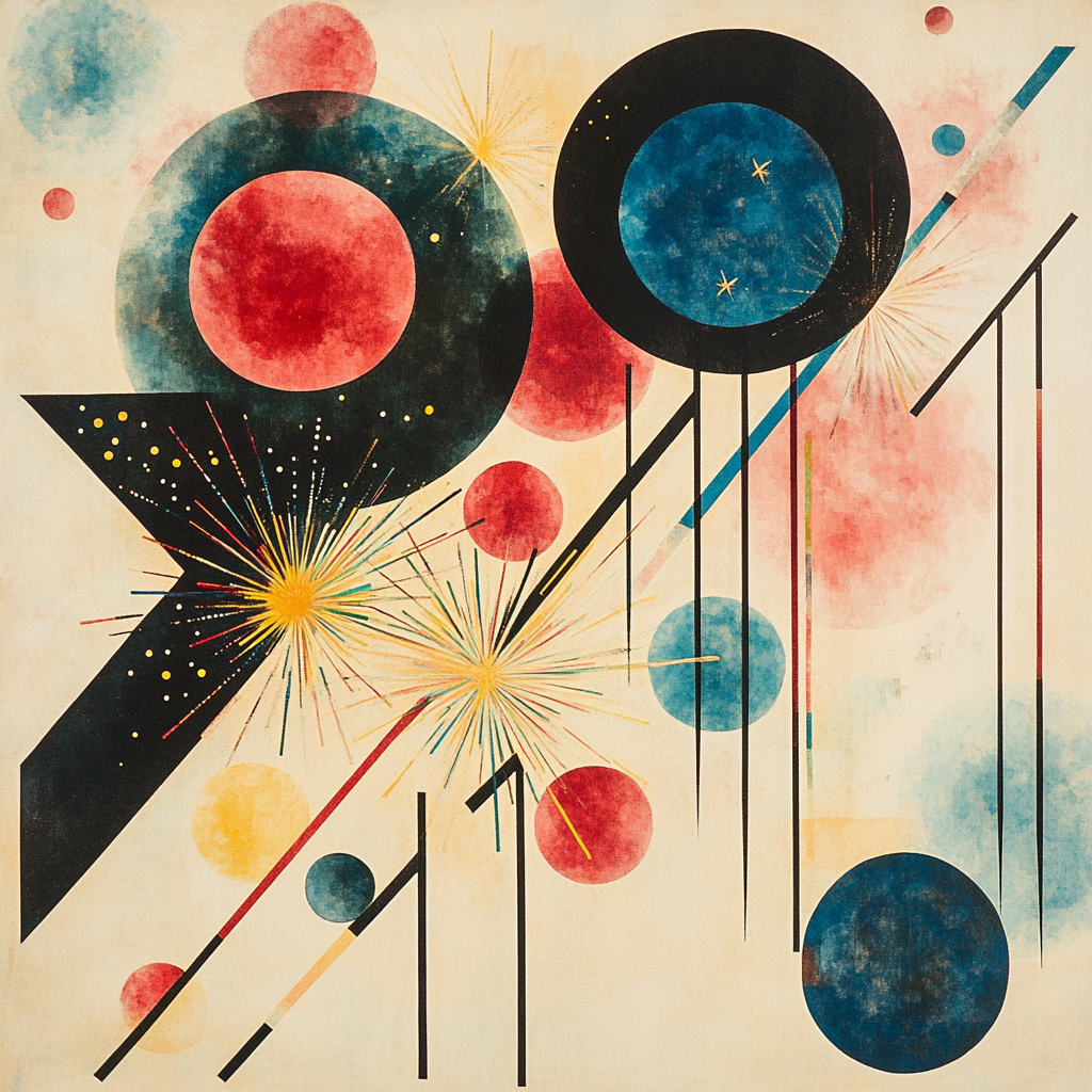 Wassily Kandinsky Inspired Cosmic Geometry Festival paint by color