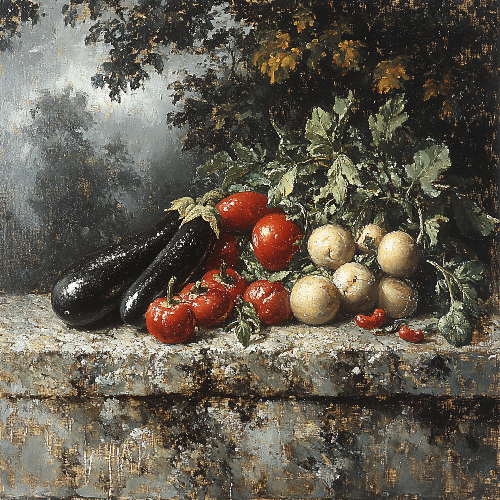 Diego Velázquez Inspired Market Still Life In Storm Light Number painting