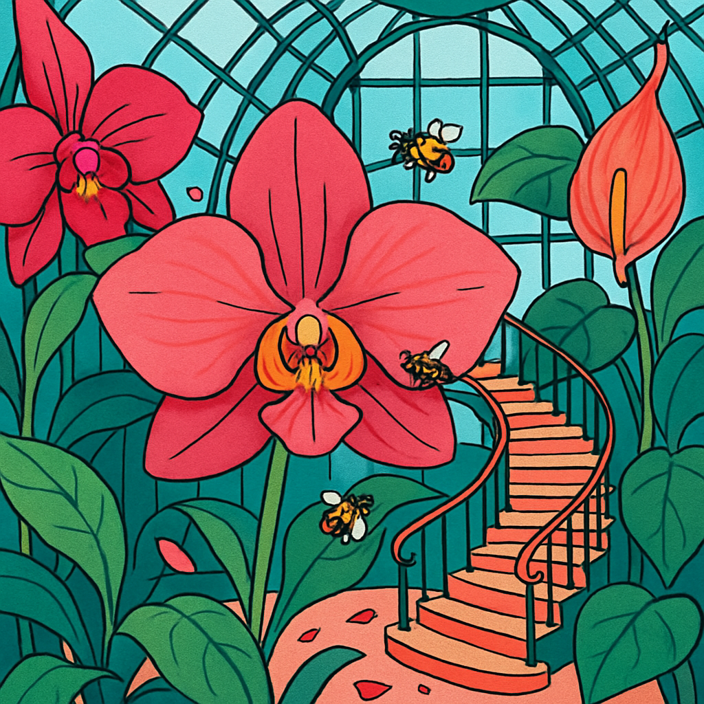 Kinetic Floral Atrium Mosaic paint by color