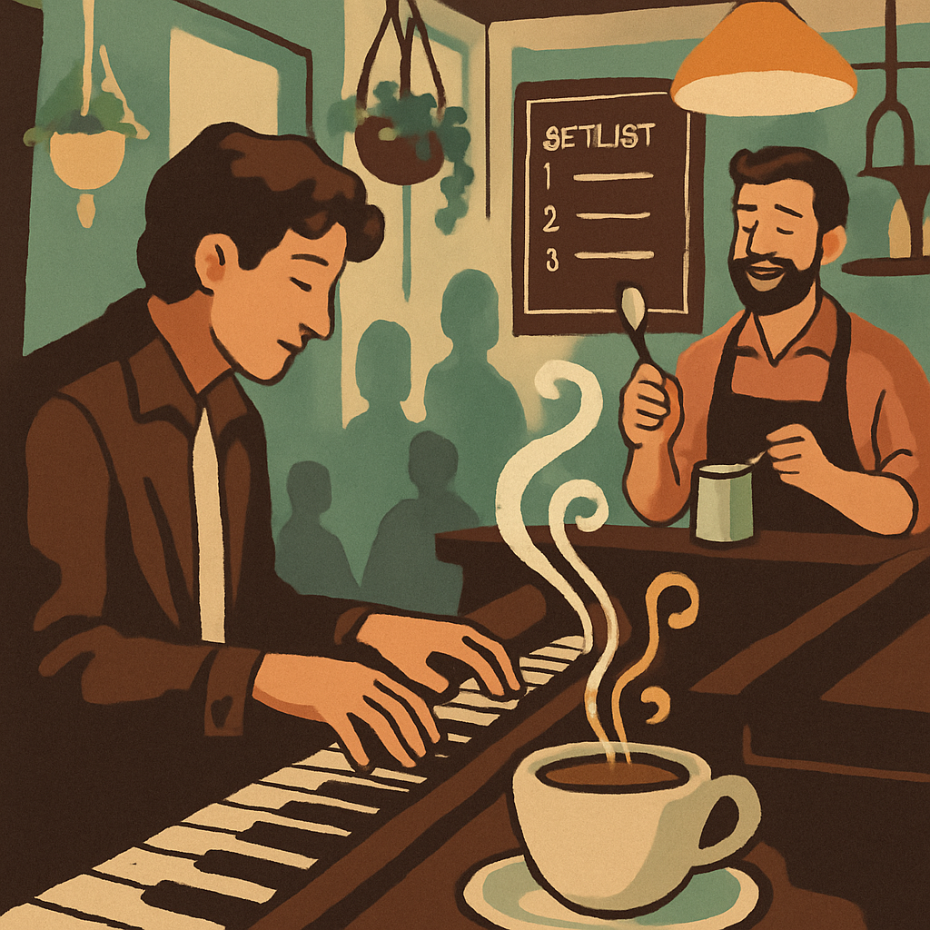 Café Afterhours With Jazz Improvisation Painting by numbers kit