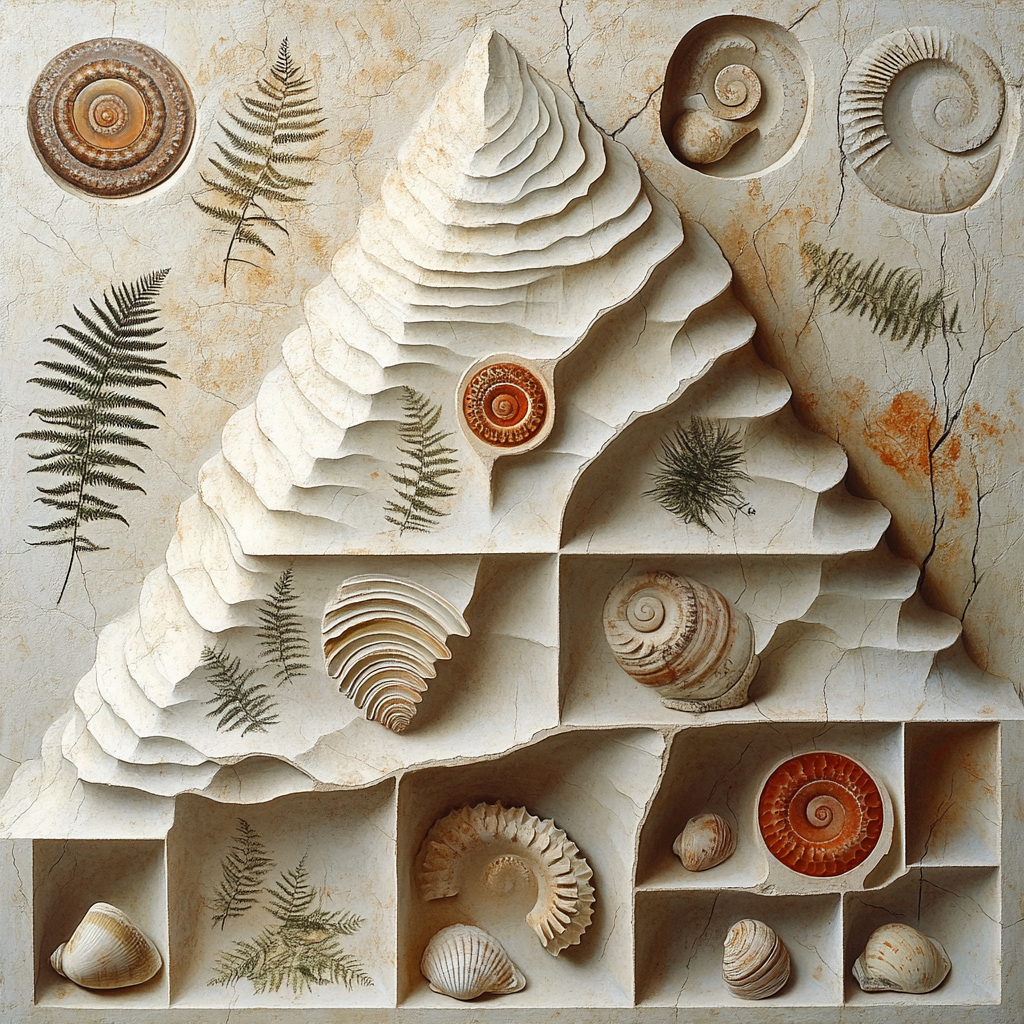 Michelangelo Inspired Fossil Garden In Limestone Veil paint by number