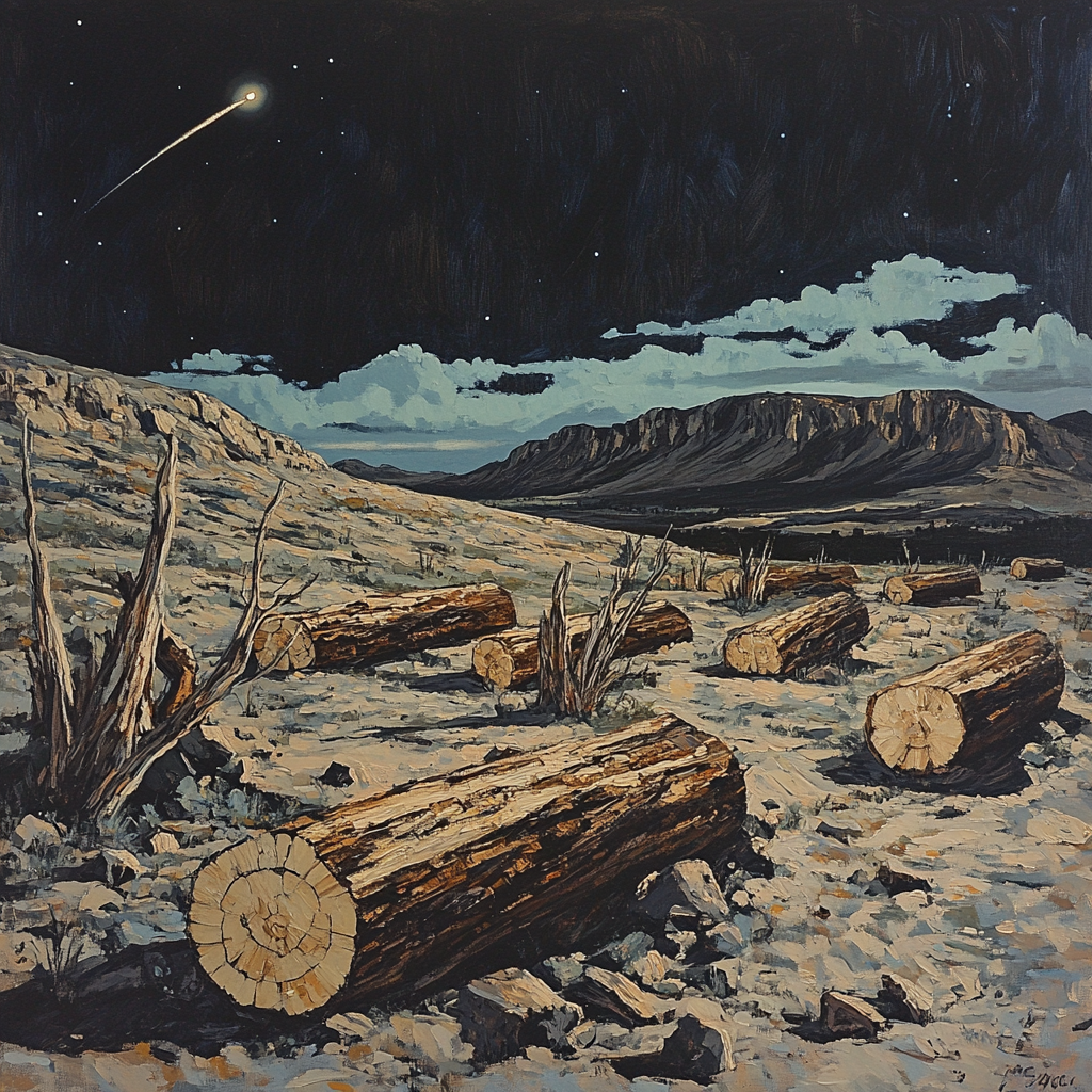 Francisco Goya Inspired Petrified Forest Under Cold Comet Light Paint by numbers art