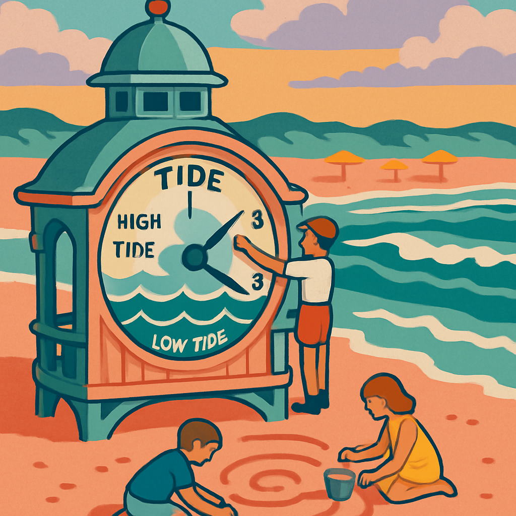 Tide Clock Beach Pavilion Number painting