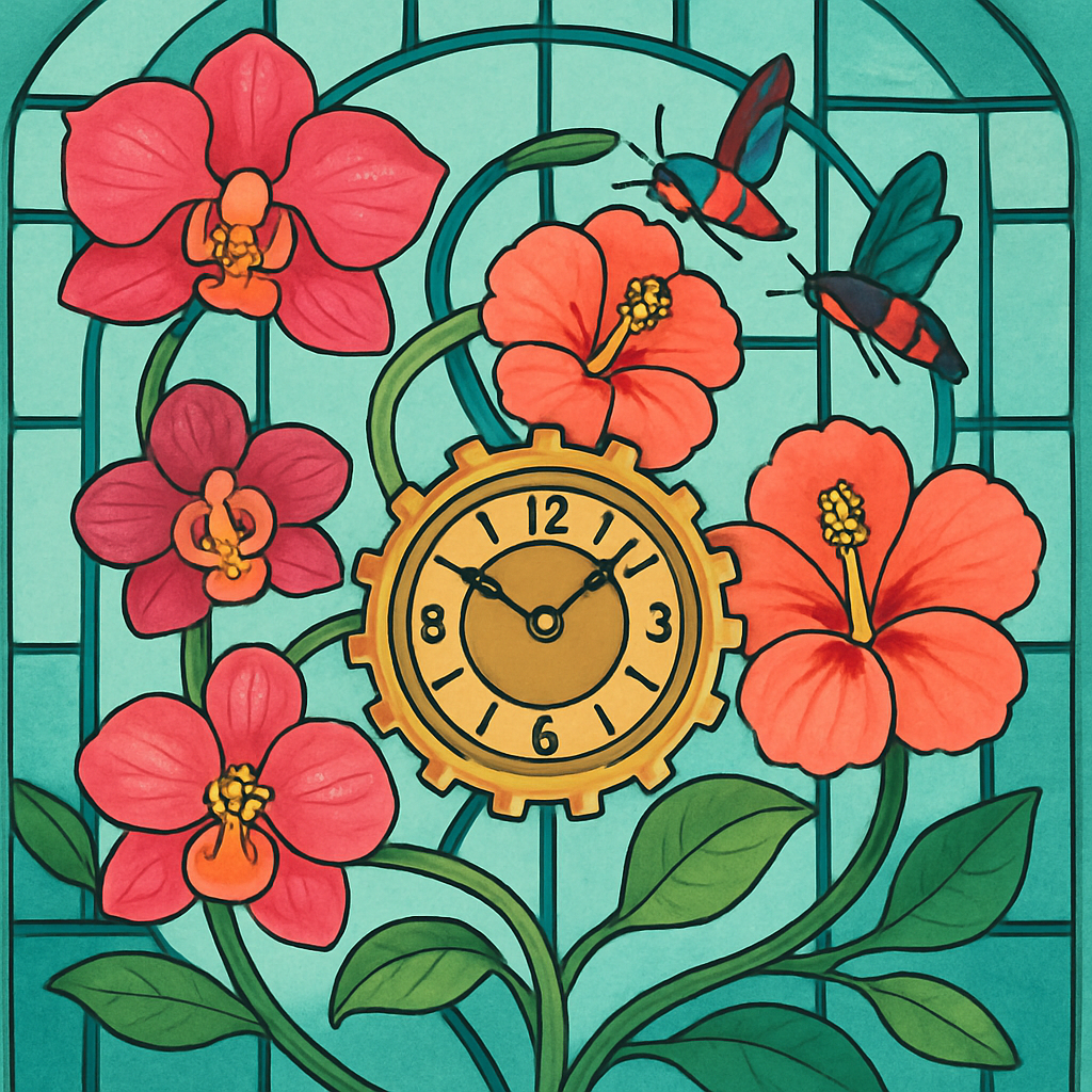 Clockwork Conservatory Floral Number painting