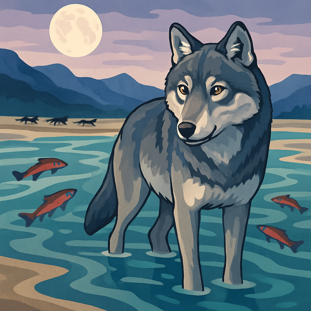 River Delta Wolf Strategist Numbered painting kits