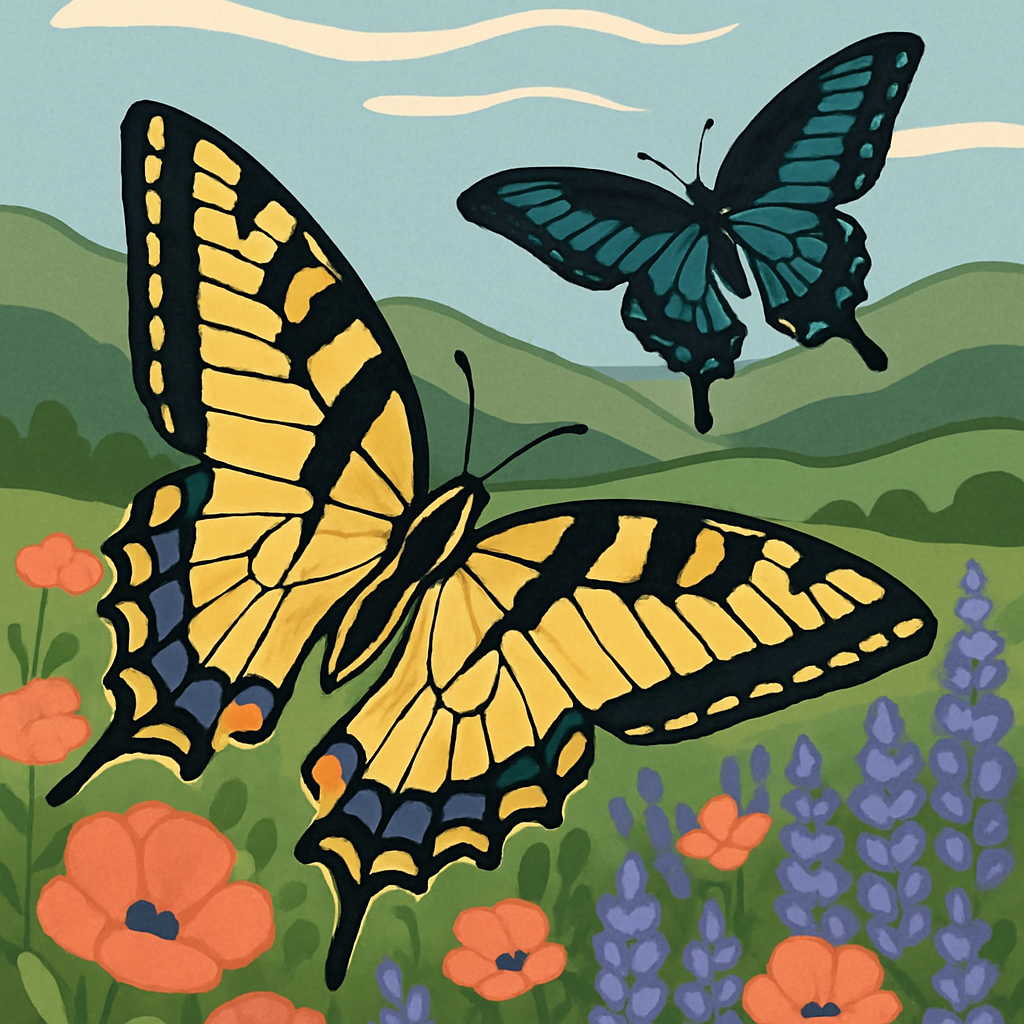 Wildflower Valley With Butterfly Wind Riders Painting by numbers kit