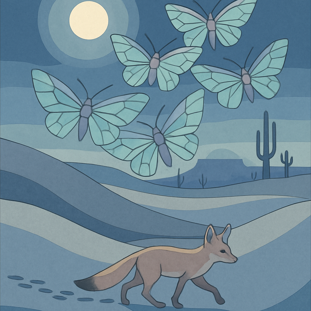 Caravan Of Glass Moths In The Desert paint by color