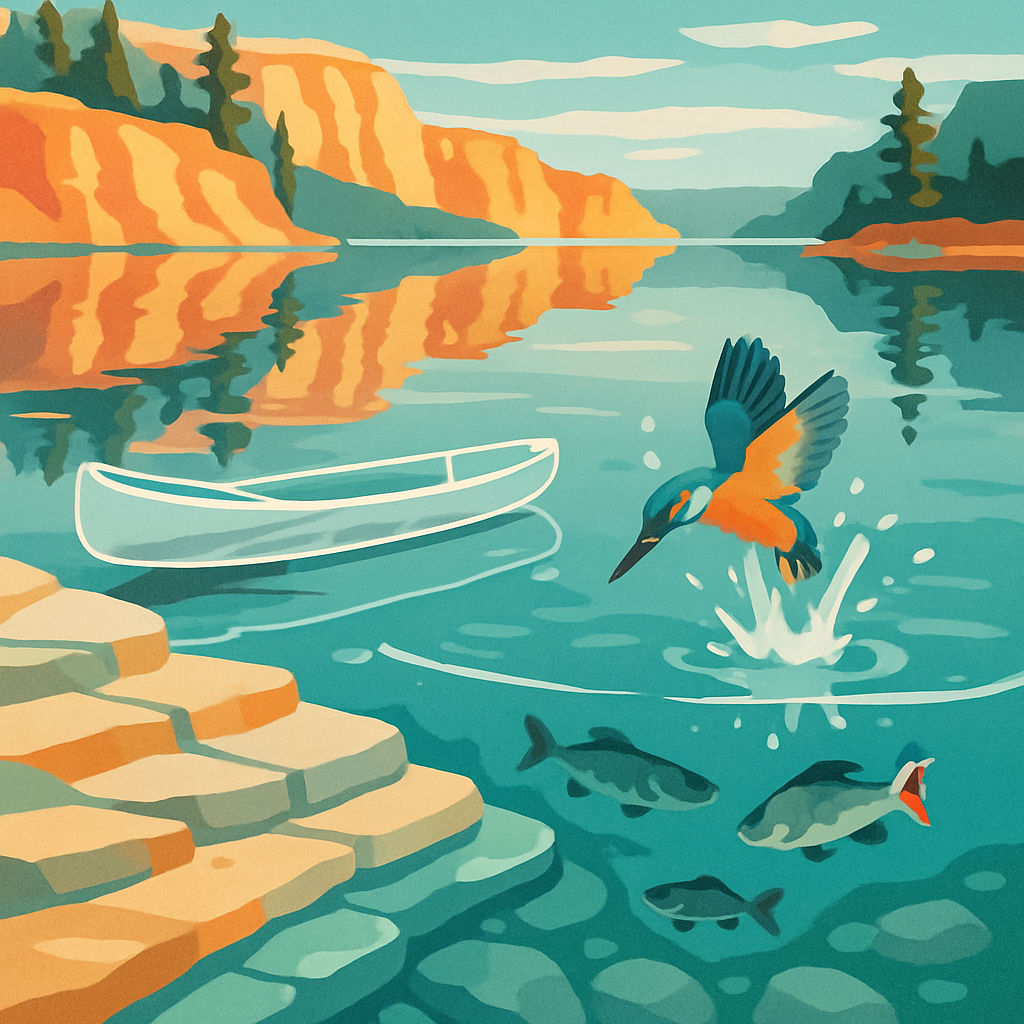 Crystal Shelf Cove Lake Crafted Reflection paint by numbers