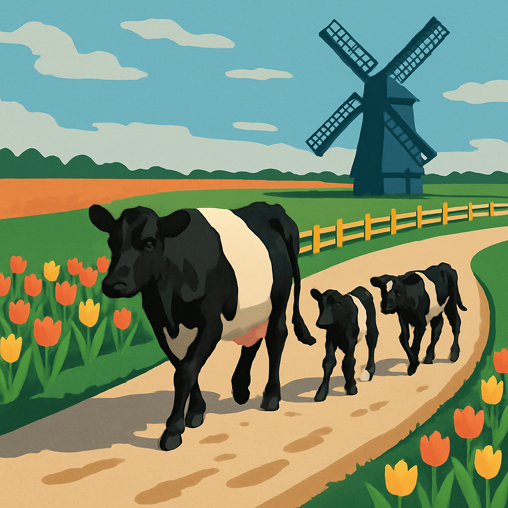 Windmill Shadow Cow Parade paint by numbers