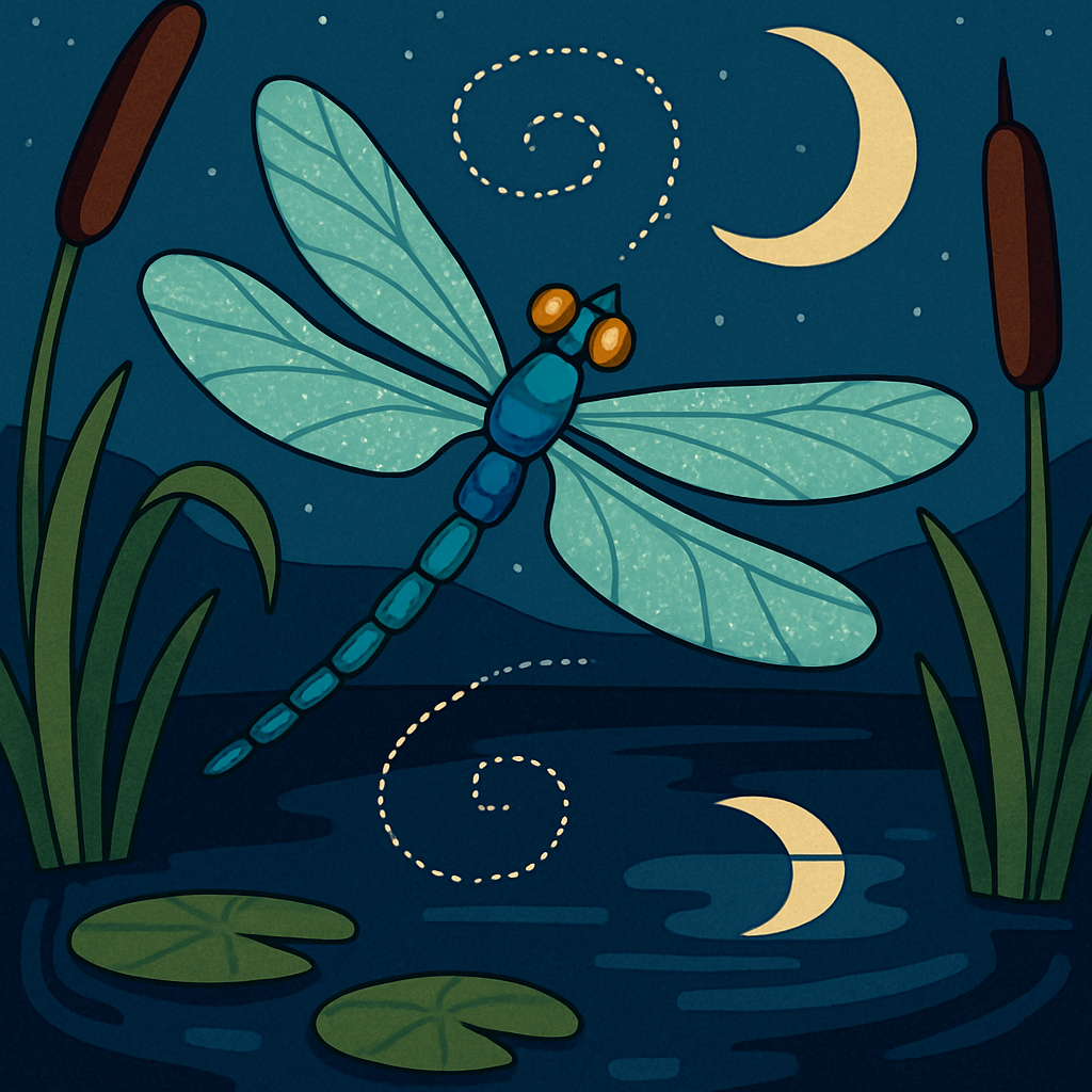 Moonlit Spiral Dragonfly Garden DIY paint by numbers