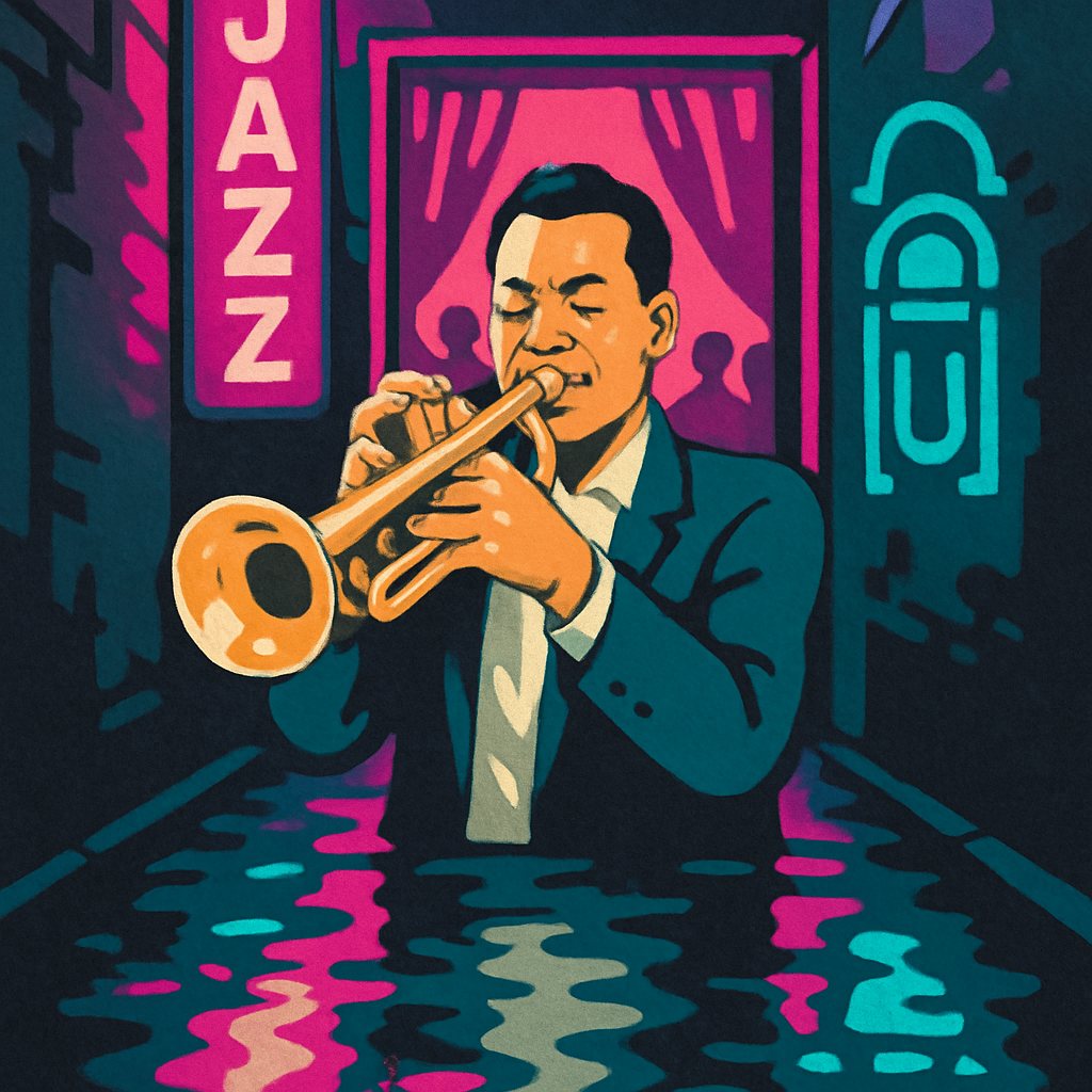 Neon Alley Portrait In Jazz paint by numbers