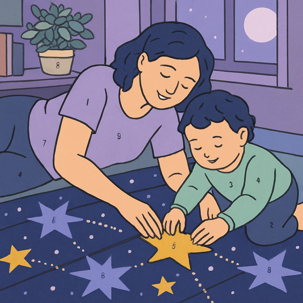 Mother With Constellation Quilt paint by numbers