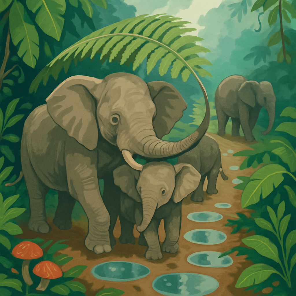 Rainforest Canopy With Elephant Footprints DIY paint by numbers