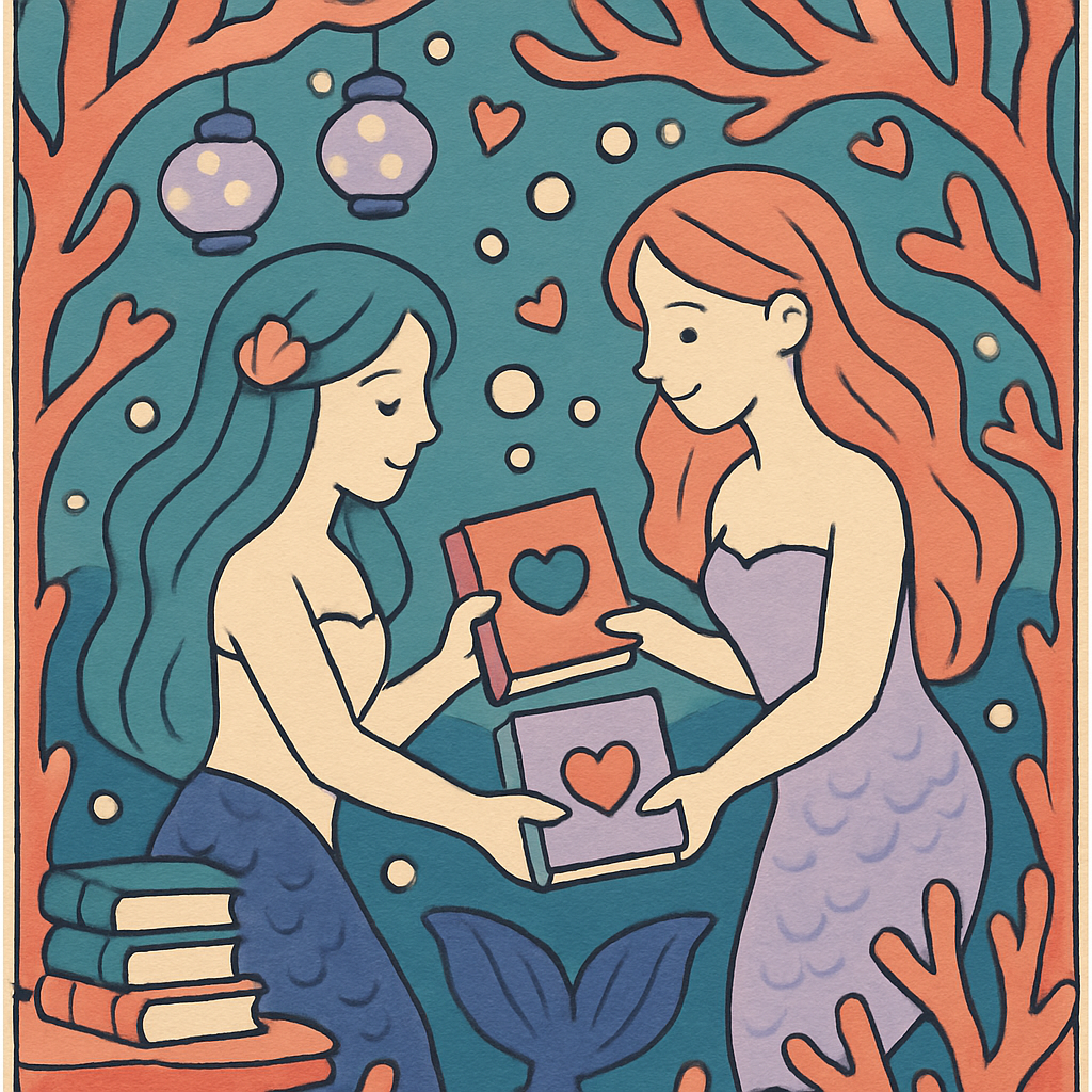 Valentines Day Mermaid Book Exchange Paint by numbers kits