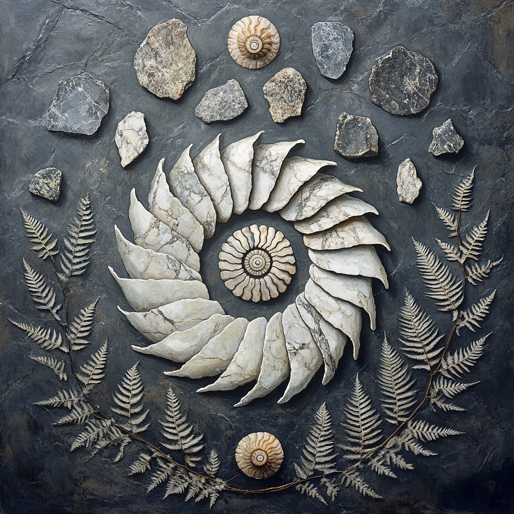 Michelangelo Inspired Aurora Fossil Garden Number painting