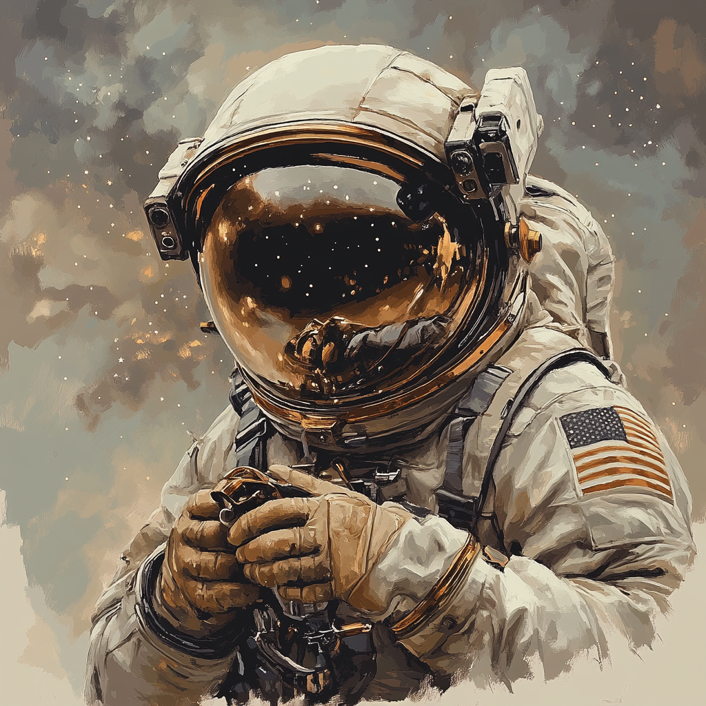 Leonardo Da Vinci Inspired Astronaut Study Painting by numbers kit