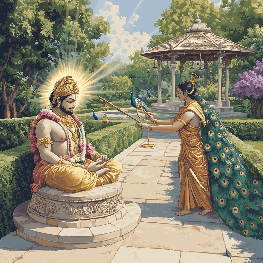 Garden Sundial In Brahma Time Paint by numbers art